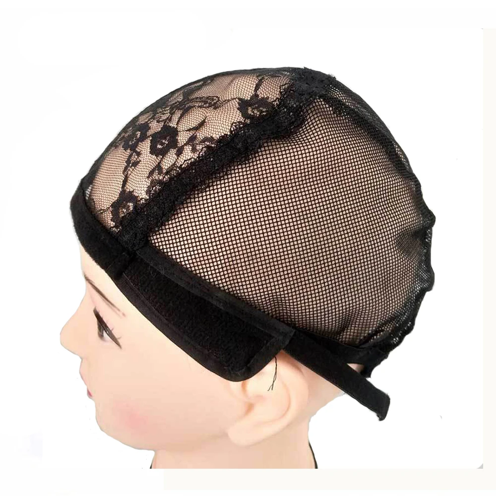 Weaving Wig Cap Rose Lace Mesh Base Machine Made Stretchy Net Medium Black 10pcs Weaving Wig Cap Rose Lace Mesh Base Machine Made Stretchy Net Medium Black 10pcs