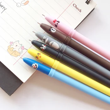 

1PC Cute Cartoon Grip Gel Pen Rollerball Pen Student Stationery School Supply Black Ink 0.5mm