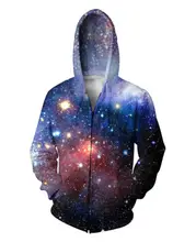2016 NEW Women Men’s Galaxy Space 3D Hoodies Zipper Outerwear
