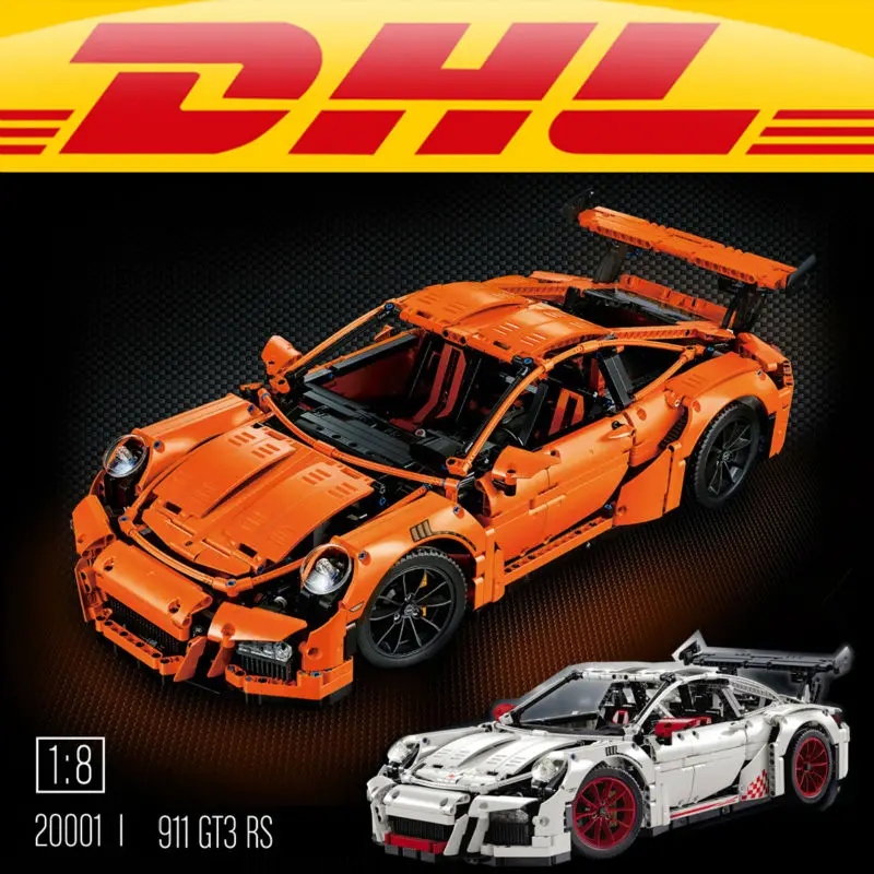 LEPIN 20001 technic series 911 GT3 RS Race Car Model Building Blocks 42056 DECOOL 3368 creator car toys for children