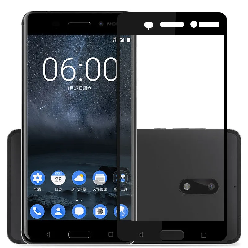 DS LOVEHUI 9H полное покрытие закаленное стекло для Nokia 8 6 5 3 Закаленное Защитное экрана