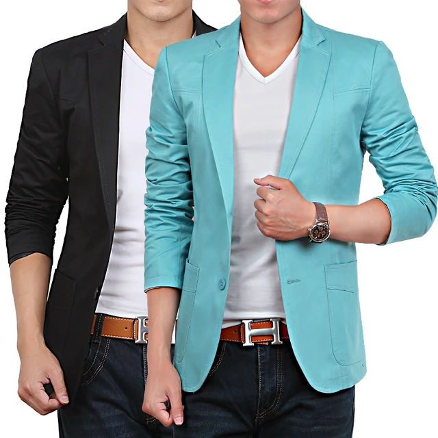 Beige / azul / rojo / negro / de color caqui hombres baratos traje de hombre chaquetas casuales corea hombres de traje chaqueta Fit Blazer 2014 otoño S-XXXXL D2257 _ - AliExpress Mobile