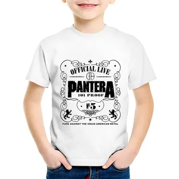 

Fashion Print Pantera Logo Children T-shirts Kids Power Heavy Metal Cool Summer Tees Boys/Girls Casual Tops Baby Clothes,ooo561