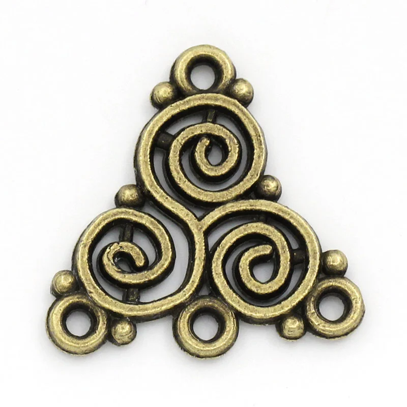 

DoreenBeads Connectors Findings Triangle Antique Bronze Spiral Pattern 20x19.5mm,50PCs (K02113), yiwu