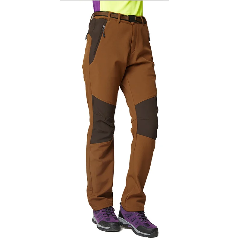 Shifuren mujeres de invierno camping Pantalones de senderismo térmica Inner fleece Softshell esquí al aire libre escalada trekking Pantalones más tamaño m-3xl