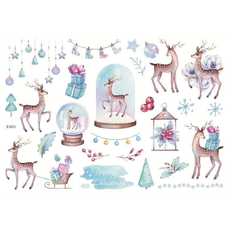 Christmas Dinner Garland Merry Christmas Adhesive Stickers Scrapbooking DIY Decoration Stickers Mobile Phone Stickers TZ40 Christmas Dinner Garland Merry Christmas Adhesive Stickers Scrapbooking DIY Decoration Stickers Mobile Phone Stickers TZ40