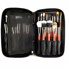2016 New Arrival Fashion Black Nylon Cosmetic Tool Makeup Brush Bag Case Brushes Holder Pouch Kit Bag 27x16x4cm