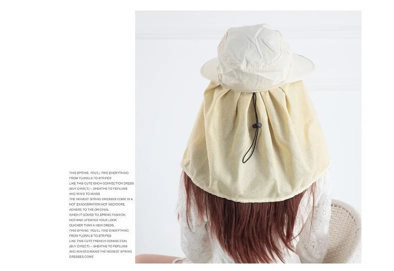 Новое поступление открытый широкие Полями Летняя Съемная Солнцезащитная шляпа для женщин лицо шеи крышка откидной козырек УФ шапки 5 цветов