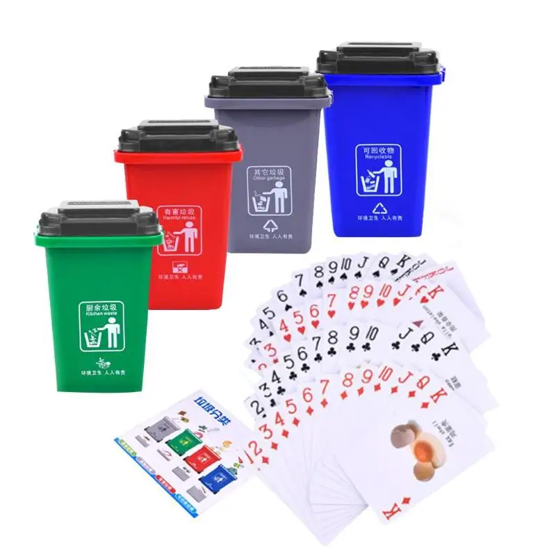  1 Set Garbage Sort Toy Classified Trash Can Montessori Practice Teaching Kids Children Basic Life S - 4000010201328