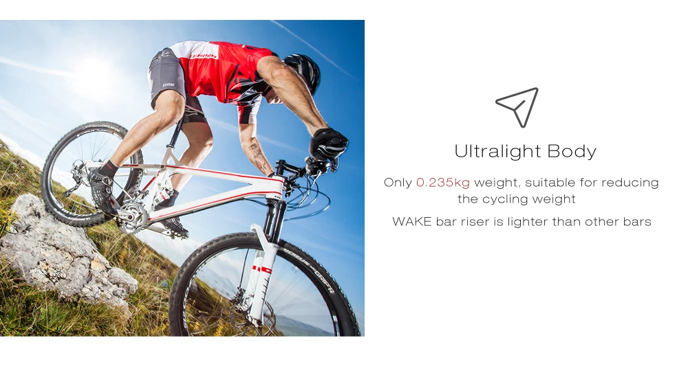 WAKE 31.8 x 620MM Aluminum Alloy Cycling MTB Mountain Bike Bicycle Handlebar Riser