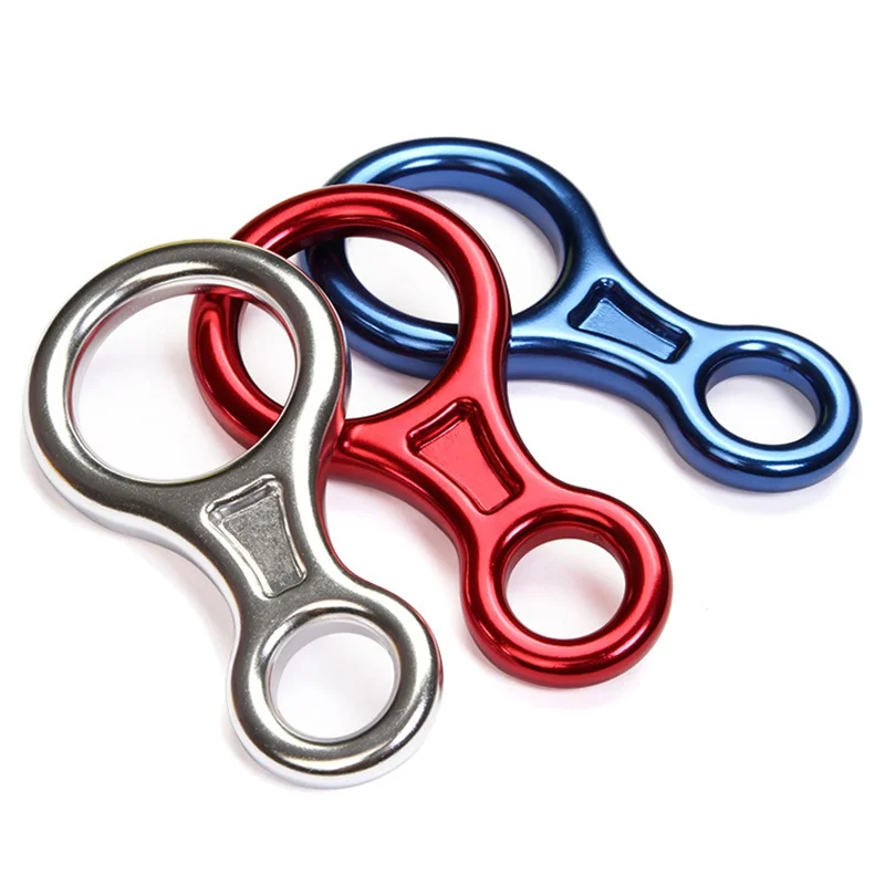 لطيفة! في الهواء الطلق 8 شكل السليل تسلق الصخور Carabiners الهبوط من قمم الجبال الإنحدار السلامة حلقة ل جهاز تسلق معدات nx