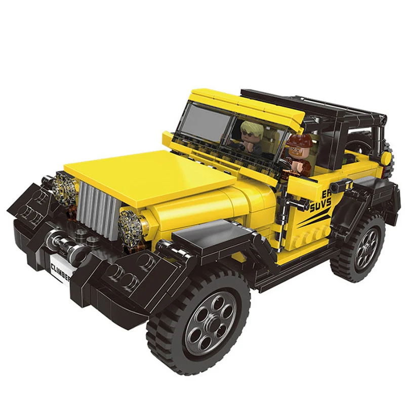 

610Pcs Yellow Super Technic Jeep Model Building Blocks Offroad Cars Technical Toys for Children Bricks Gift