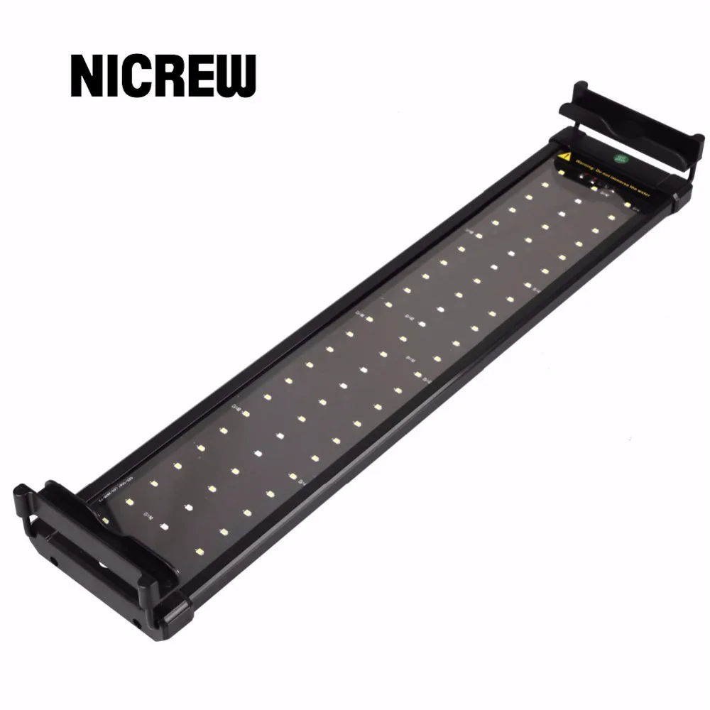 Nicrew 30-82 см 100-240 В аквариумный светодиодный светильник ing светильник для аквариума с выдвижными кронштейнами белый и синий светодиодный s подходит для аквариума