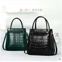 Yuanyu новая сумка из крокодиловой кожи, сумка из натуральной крокодиловой кожи, сумка на одно плечо, Большая вместительная сумка-мешок из натуральной кожи