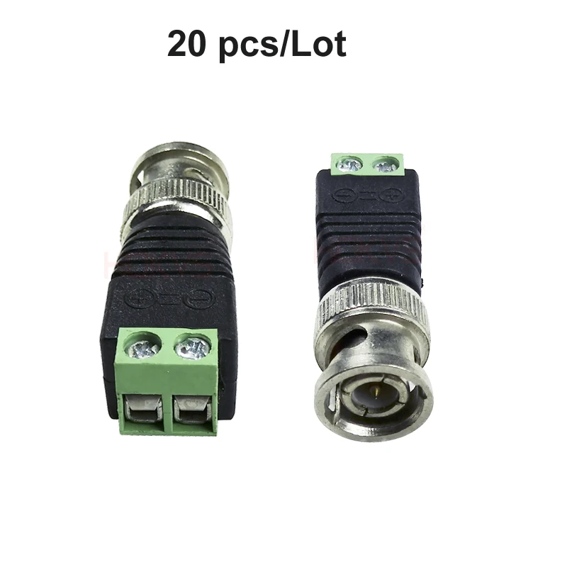 20X Cat5 UTP Cable to Coaxial BNC Male Connector Adapter to CCTV Security Camera