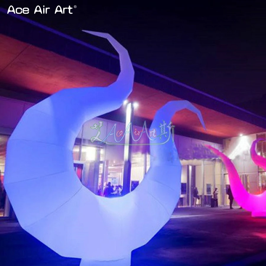 

Impressive artical inflatable harp,led lights spiral shell sculpture for event decoration