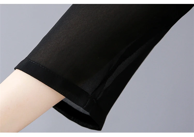 Осенняя элегантная женская шифоновая рубашка с круглым вырезом в полоску большого размера+ широкие брюки темперамент Женский комплект из двух предметов