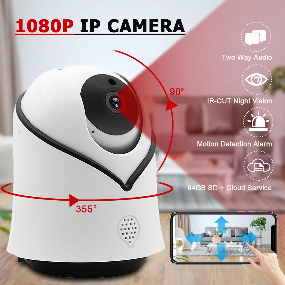 

HD 1080P Wireless WIFI Camera Baby Monitor Home Security Camera / PTZ / 30m Night Vision / Two Way Audio / Cloud Service / APP
