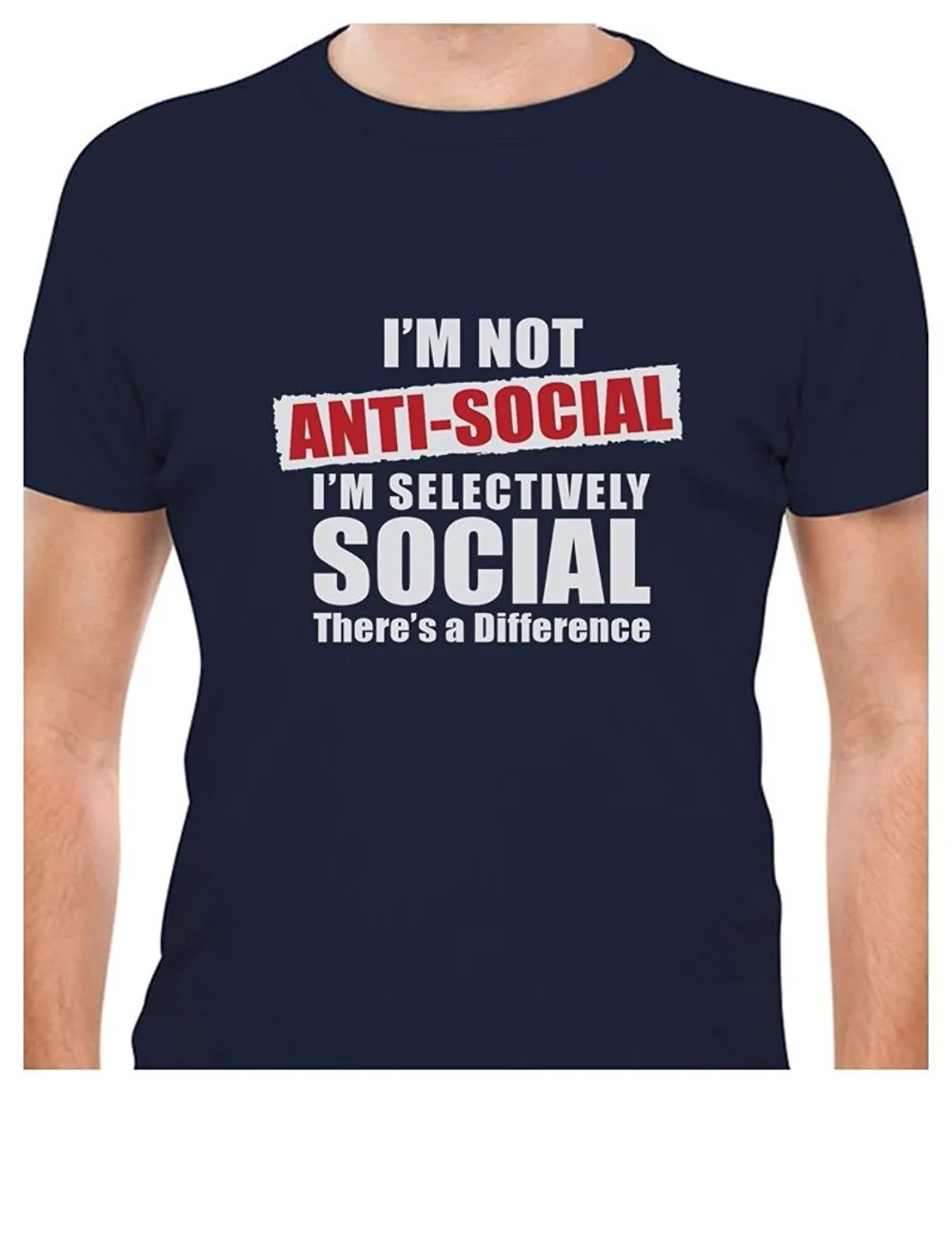 

2018 Fashion casual streetwear TeeStars Not Anti - Social I'm Selectively Social Personality Funny T-Shirt Summer Style T shirt