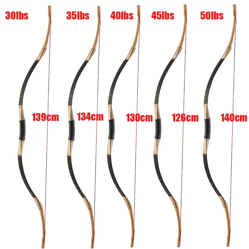 Kaufen Recurve Lange Bogen Traditionellen Bogenschießen Horsebow Longbow mit Fall Links und Rechtshänder für Praxis Ziel Jagd 30 50lbs