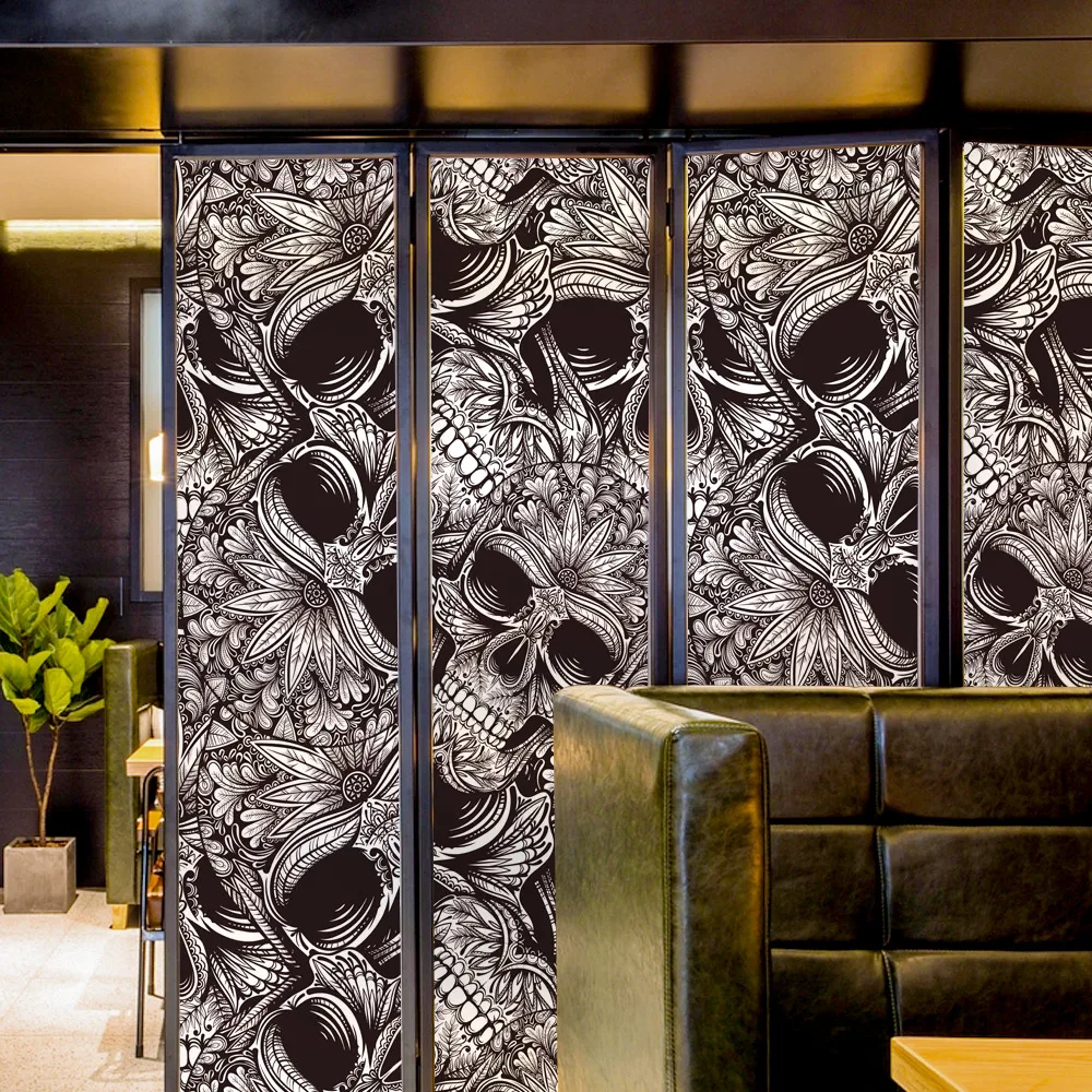 Horror Skeleton Frosted Glass Window Film Polyethylene Window