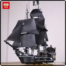 В наличии Лепин 16006 804 шт. Пираты Карибского моря черный жемчуг модель корабля строительство комплект Блоки brickstoy Совместимость 4184