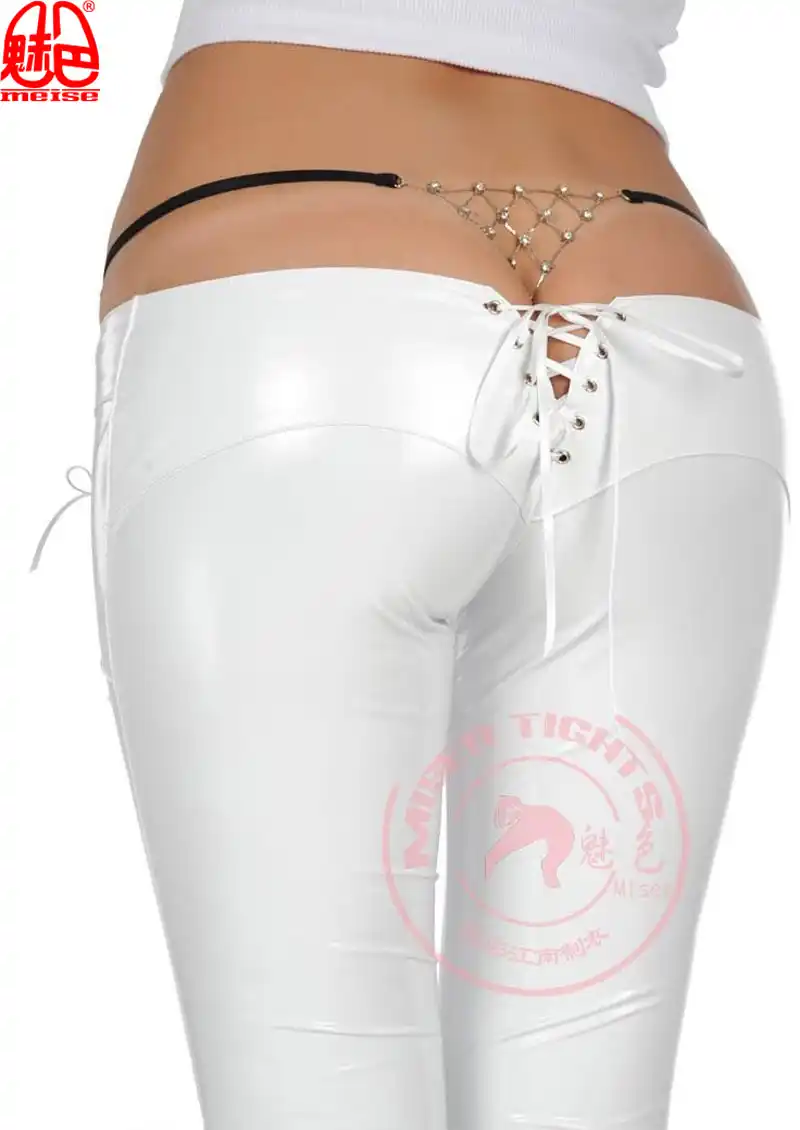 pvc lace up trousers