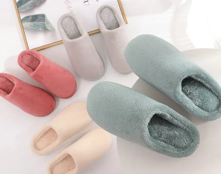 2018 Soft New Winter Warm Bedroom Winter Home Slippers Shoe Women Men Soft Cozy Cotton Shoes Woman Slipper (13)