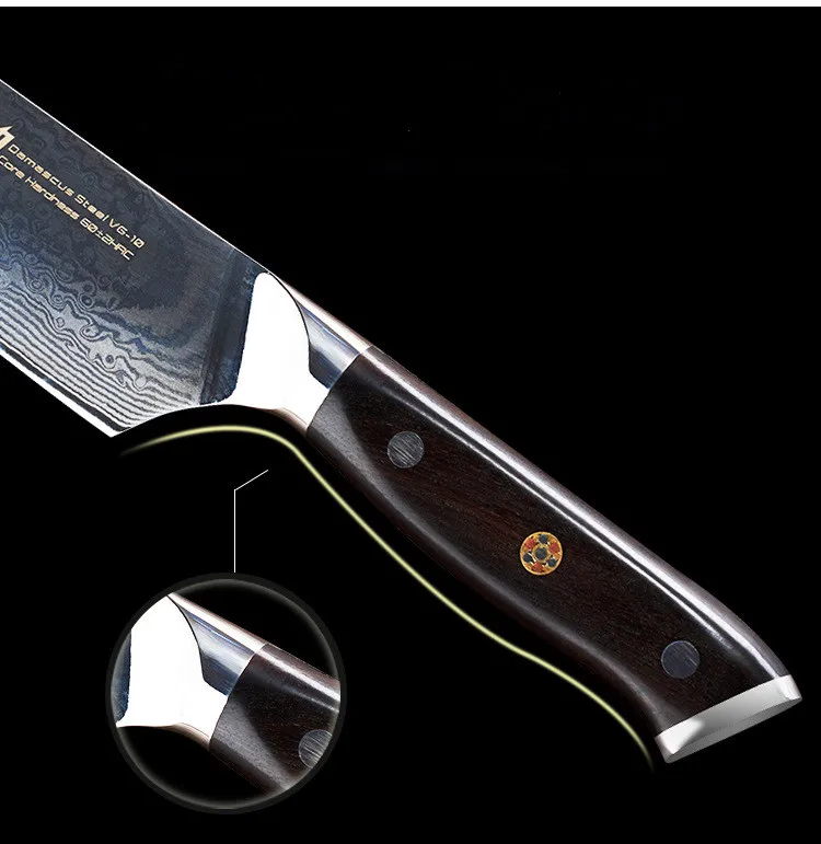 Ebony Handle 8 inch Vegetable Knives 67 Layer Damascus Steel Chef Knife Slicing Kitchen Knife Japan Professional Cooking Knives