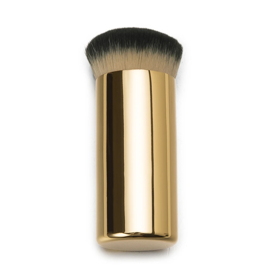 Short Metal Handle Gold Makeup Brush Foundation Brush Portable Dome Shape Kabuki Powder Brushes Short Metal Handle Gold Makeup Brush Foundation Brush Portable Dome Shape Kabuki Powder Brushes