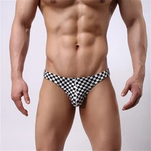 Sexy Men s Briefs Jockstrap Trunks Underpants Plaid G String Thongs Underwear Shorts Male Lingeries Intimate