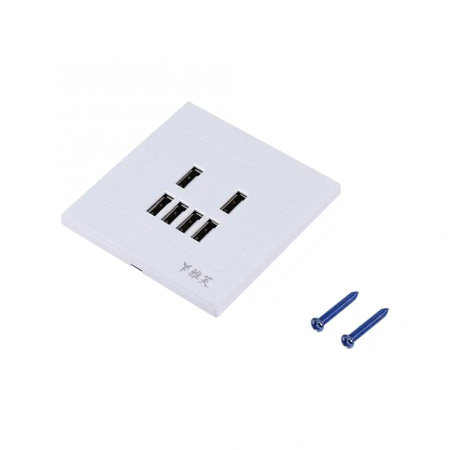 

1PC 6 USB Port 5V 3.4A Wall Charger Outlet Power Adapter Faceplate Socket Plate Panel White Household socket Plug