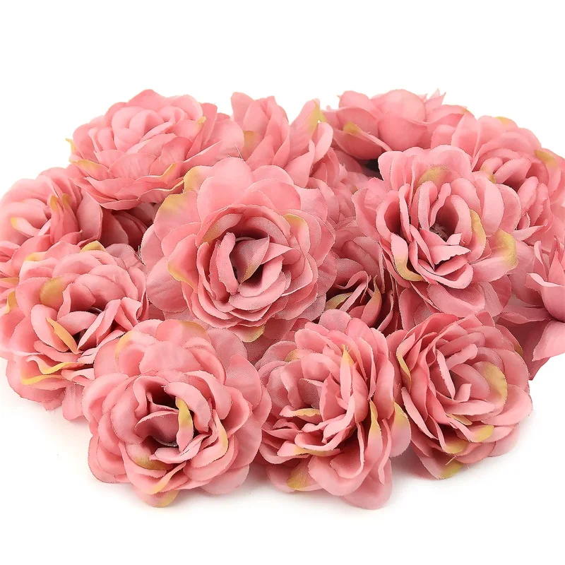 

5Pcs 7cm Artificial Silk Rose Flowers Heads For Home Wedding Decoration DIY Wreath Craft Fake Flower Wall Accessories