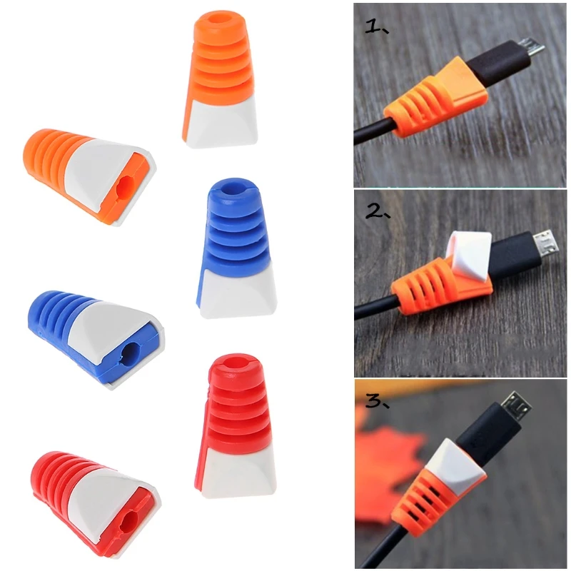 

2 Pcs USB Cable Saver Cover Protector Sleeve For Smartphone Data Charging Cable
