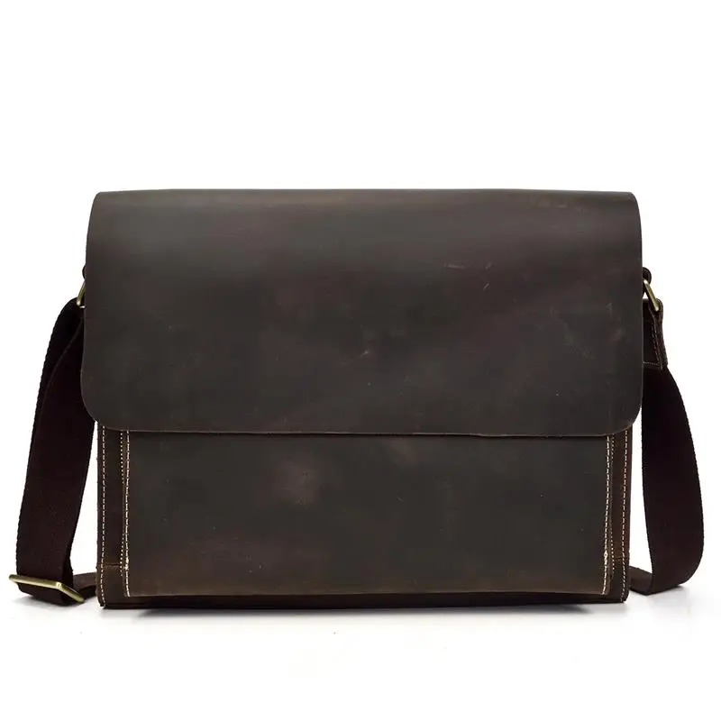 

MAHEU Top Quality Crazy Horse Leather Shoulder Bags Mini Small Bag Men Male Cover Design Luxury Brand Anti Theft Shoulder Bag