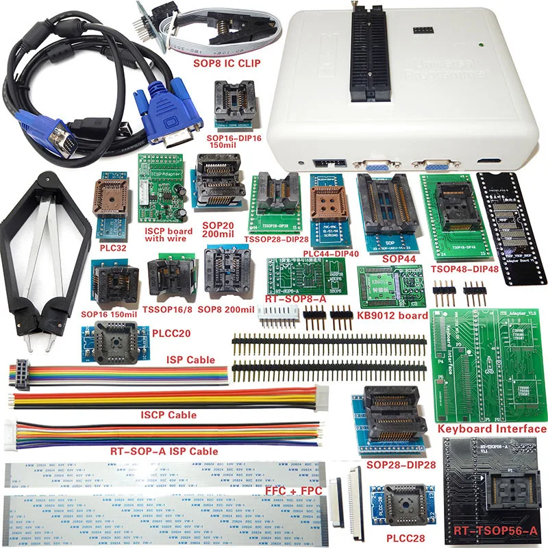 

Universal RT809H EMMC-Nand FLASH Programmer + 24 ADAPTERS WITH CABELS EMMC-Nand Free Shipping