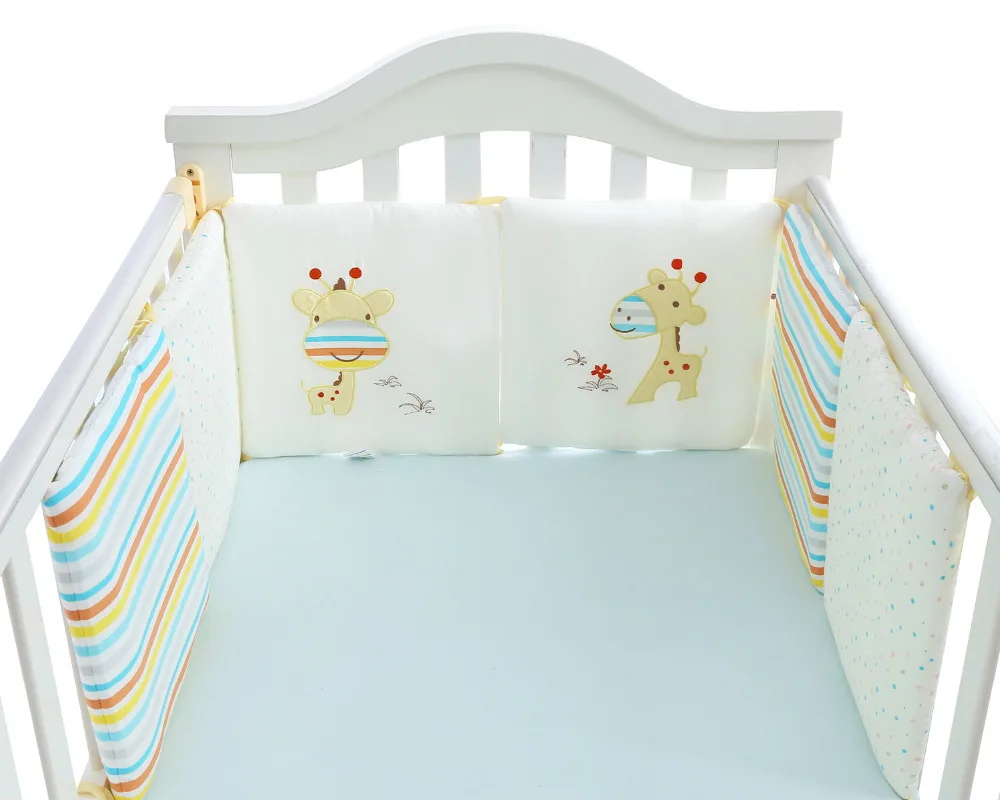 Дизайн животных Жираф Детские бамперы для постельных принадлежностей для новорожденных преддошкольного возраста кровать защита вокруг подушки Детские бамперы
