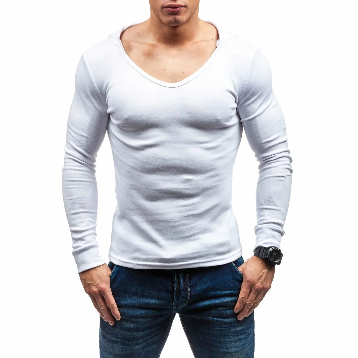 

ZOGAA Men's T Shirt Short Sleeve Hooded Fashion Thin Male Tee Tops Summer Asymmetric Sexy Casual Sweat-absorbing Shirt Hot Sale