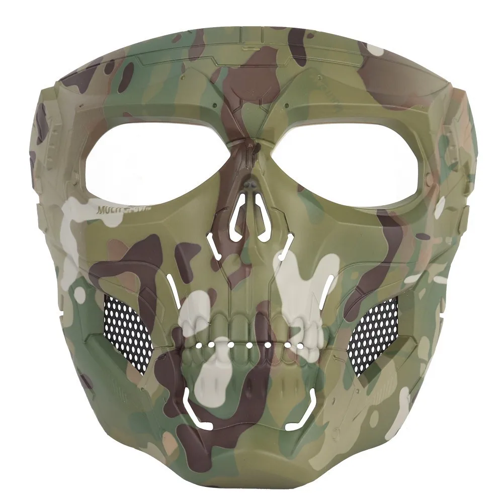 Airsoft Shooting Tactical Hunting Equipment Gears Skull Messengers Unisex Full Protective Mask Helmet 2 Wearing Ways Accessories