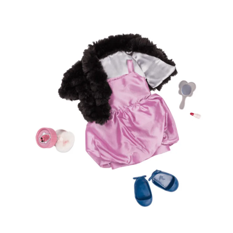 Одежда для куклы 45 см кукла наряды ОГ элегантный синий, платье+ красная шляпка, shoses+ компакт-дисков наряд для 18-дюймовые куклы