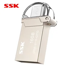 OTG USB Flash drive SFD258 8GB 16GB 32GB USB2 0 with double connector used for OTG