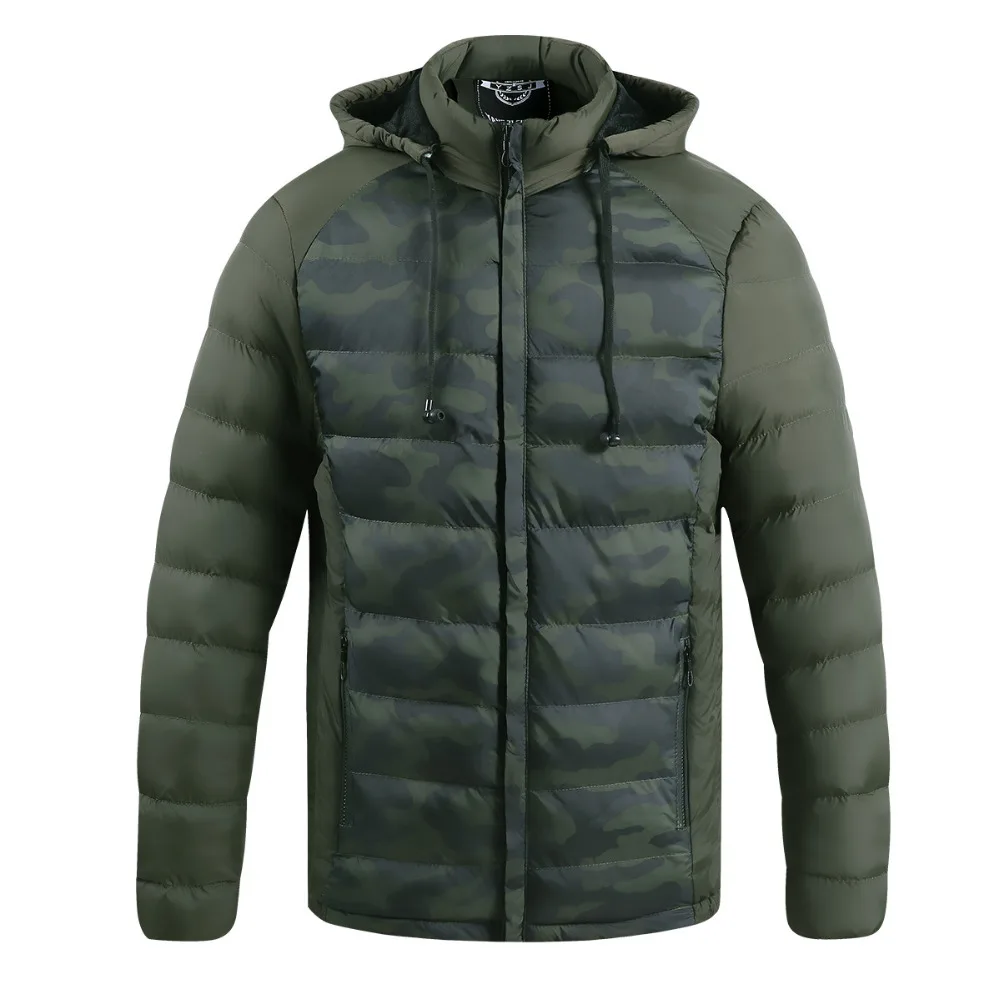 Men Warm Padded Winter Jackets Camo Printed Parka Men Clothes 99in
