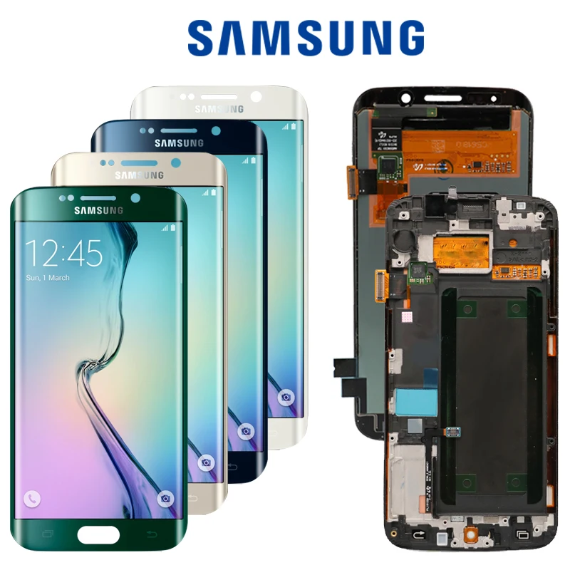 

5.1''ORIGINAL SUPER AMOLED LCD with Frame for SAMSUNG Galaxy s6 edge Display G925 G925I G925F Touch Screen Digitizer