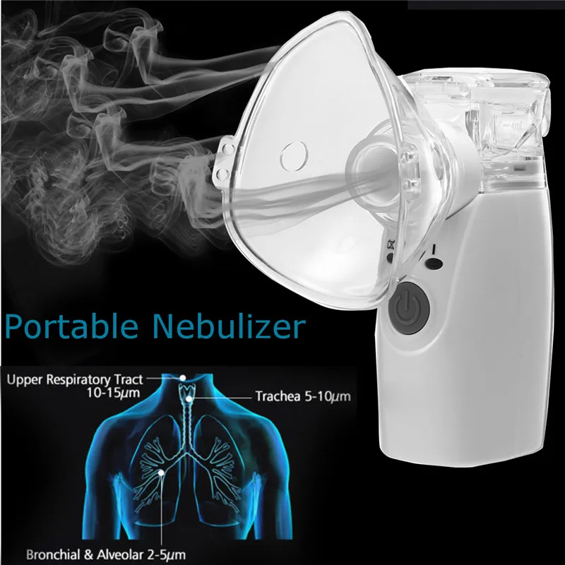

Ultrasonic Inhale Nebulizer Mini Handheld Asthma Automizer Face Nozzle Steamer Medical Drug Sprayer Health Care For Adult Child