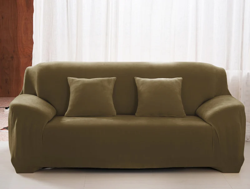 Сплошной цвет плюшевый стрейч секционный диван Чехлы все включено Полиэстер Эластичный чехол для дивана диван полотенце диванная Подушка Чехлы - Цвет: Color 9