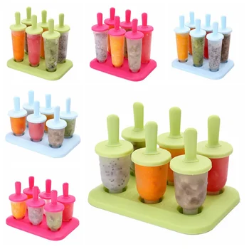 

6 Ice Cube Mould Pop Food Grade PP Maker Mold Kitchen Tools Popsicle Dessert Summer Ice Cream Frozen Pops Cake Treats