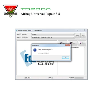 

Topdon Airbag Universal Repair 3.8 repair of ECU of aibag programmer Repair Airbag Reset passcode tool