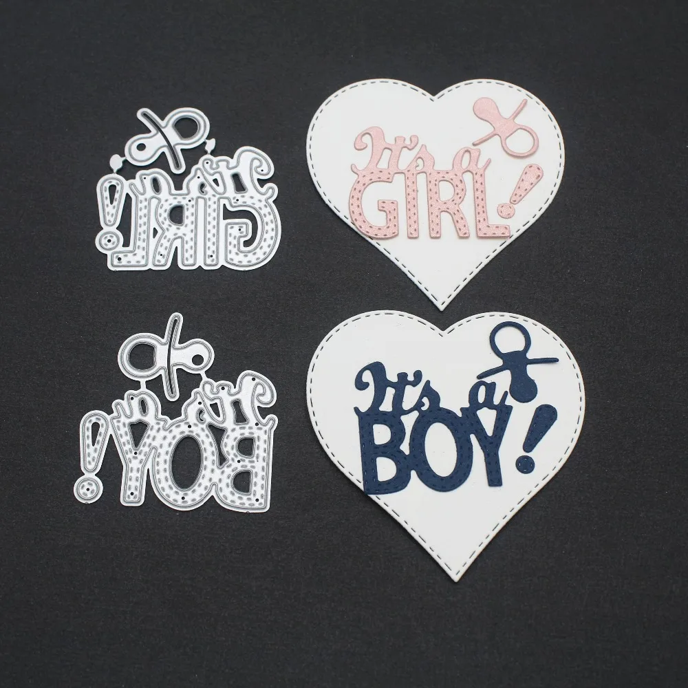 

Knife Mould DIY Decor Craft It is a Boy Embossing Art Paper Card Carbon Steel Scrapbooking Metal Cutting Dies Stencils Die Cuts