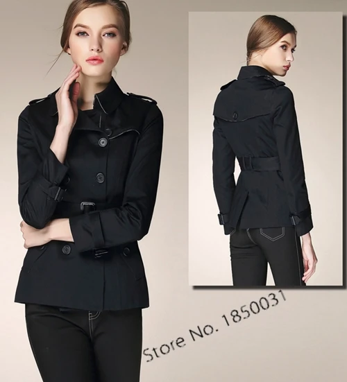 black short trench coat womens