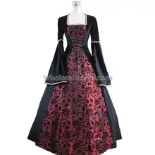 Средневековый Ренессанс справедливой Queen Velvet Brocade бальное платье театральные Косплэй Хеллоуин костюм